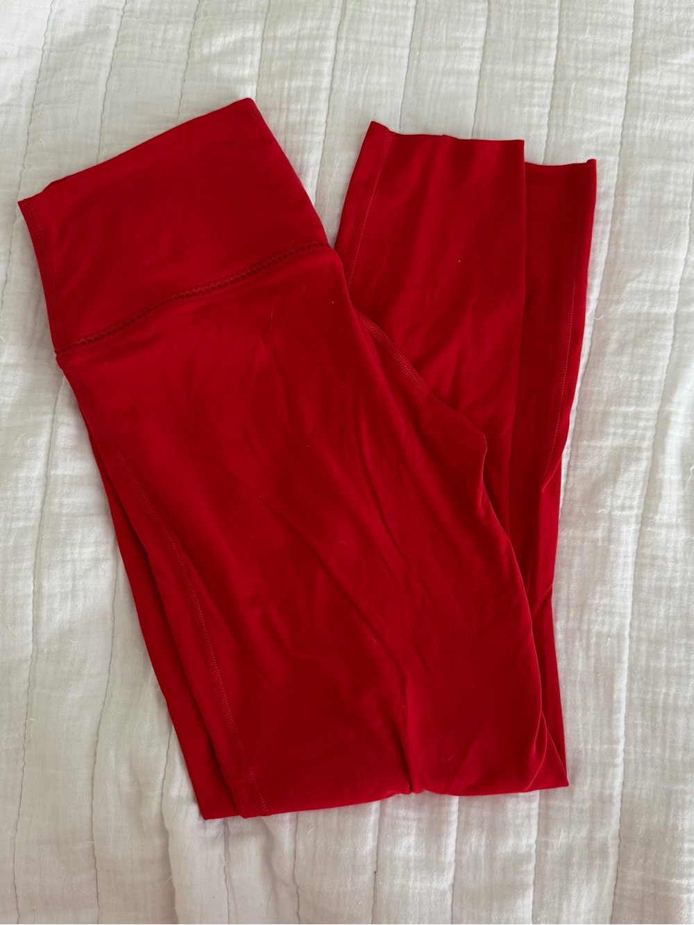 YPB studioFLEX 7/8-Length Legging Vivid Red Picot Trim Abercrombie & Fitch